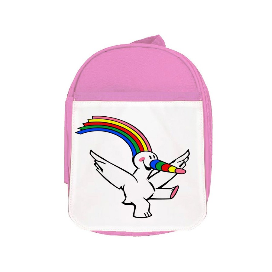 MOCHILA ROSA CURRO MASCOTA EXPO SEVILLA 92 escolar personalizado picnic excursión deporte