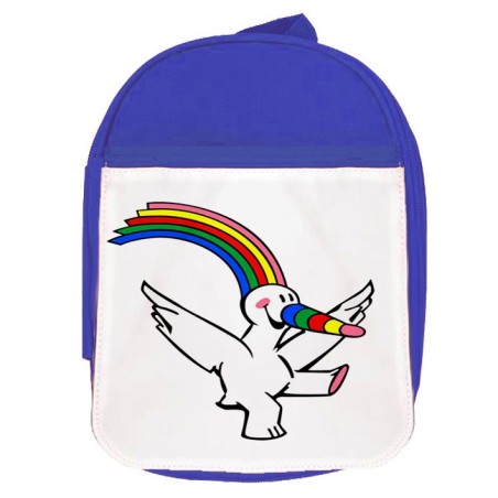 MOCHILA AZUL CURRO MASCOTA EXPO SEVILLA 92 escolar personalizado picnic excursión deporte