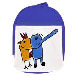 MOCHILA AZUL GALLIFANTE JUEGO DE NIÑOS RETRO PROGRAMA escolar personalizado picnic excursión deporte