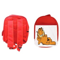 MOCHILA ROJA el gato garfield the cat serie clasica vintage escolar personalizado