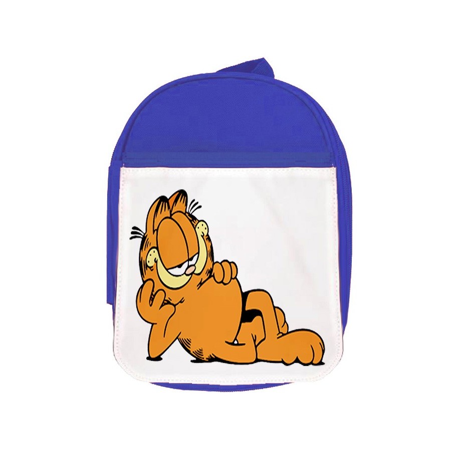 MOCHILA AZUL el gato garfield the cat serie clasica vintage escolar personalizado picnic excursión deporte