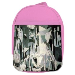 MOCHILA ROSA CUADRO EL GUERNICA DE PABLO PICASSO escolar personalizado picnic excursión deporte