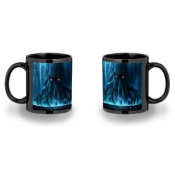 TAZA COMPLETAMENTE NEGRA LA INVOCACION DE CTHULHU LOVECRAFT personalizada