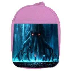 MOCHILA ROSA LA INVOCACION DE CTHULHU LOVECRAFT escolar personalizado picnic excursión deporte