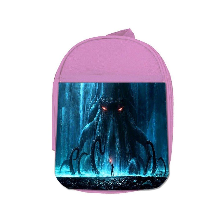 MOCHILA ROSA LA INVOCACION DE CTHULHU LOVECRAFT escolar personalizado picnic excursión deporte