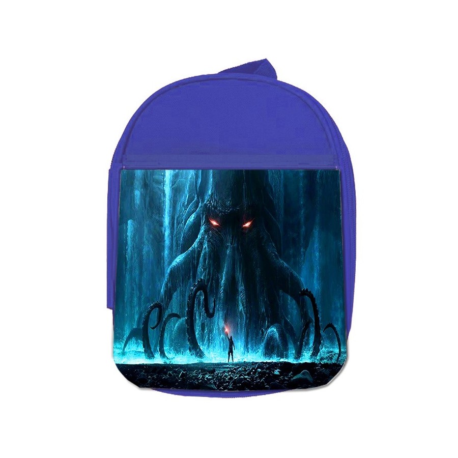 MOCHILA AZUL LA INVOCACION DE CTHULHU LOVECRAFT escolar personalizado picnic excursión deporte