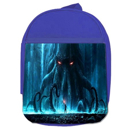 MOCHILA AZUL LA INVOCACION DE CTHULHU LOVECRAFT escolar personalizado picnic excursión deporte