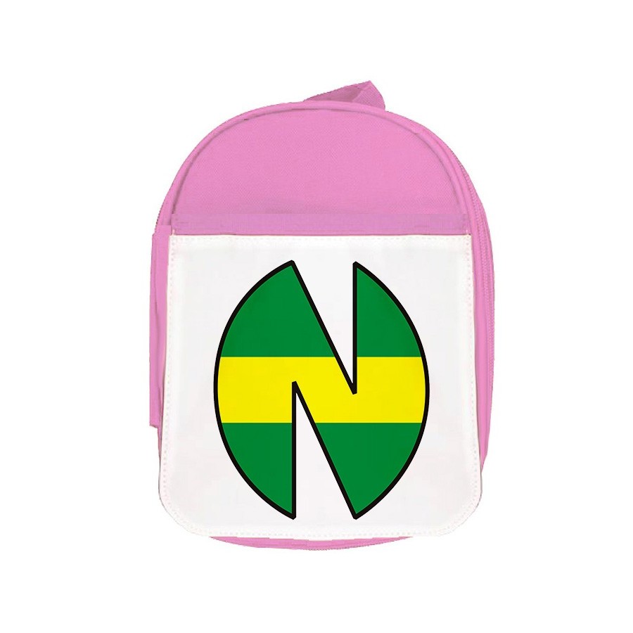 MOCHILA ROSA LOGO NEW TEAM OLIVER Y BENJI FUTBOL escolar personalizado picnic excursión deporte