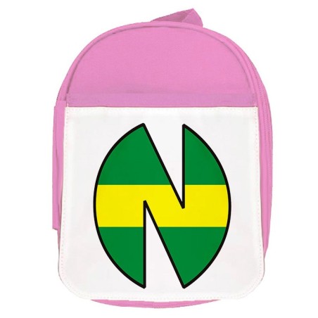 MOCHILA ROSA LOGO NEW TEAM OLIVER Y BENJI FUTBOL escolar personalizado picnic excursión deporte