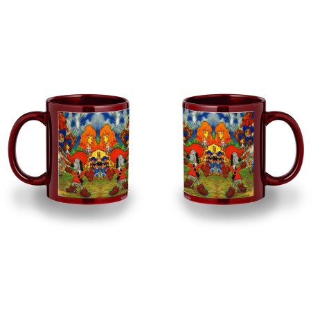 TAZA COLOR RECUADRO DARTACAN Y LOS MOSQUEPERROS color mug jarra cerveza te infusión