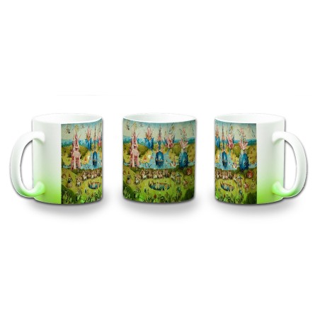 TAZA CON DEGRADADO CUADRO JARDIN DE LAS DELICIAS EL BOSCO color personalizada