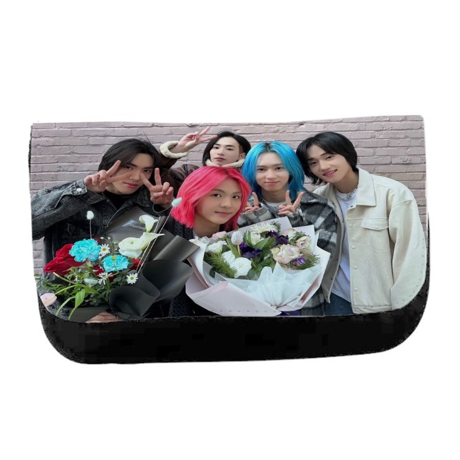 ESTUCHE NECESER DE LONA cantantes kpop dxmon girls love boys love girls unisex negro bolsa aseo multiusos