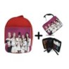 PACK MOCHILA ROJA Y ESTUCHE cantantes kpop geenious ye young si on material escolar