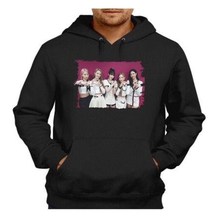 SUDADERA NEGRA CON CAPUCHA cantantes kpop geenious ye young si on adulto poliester algodón personalizada