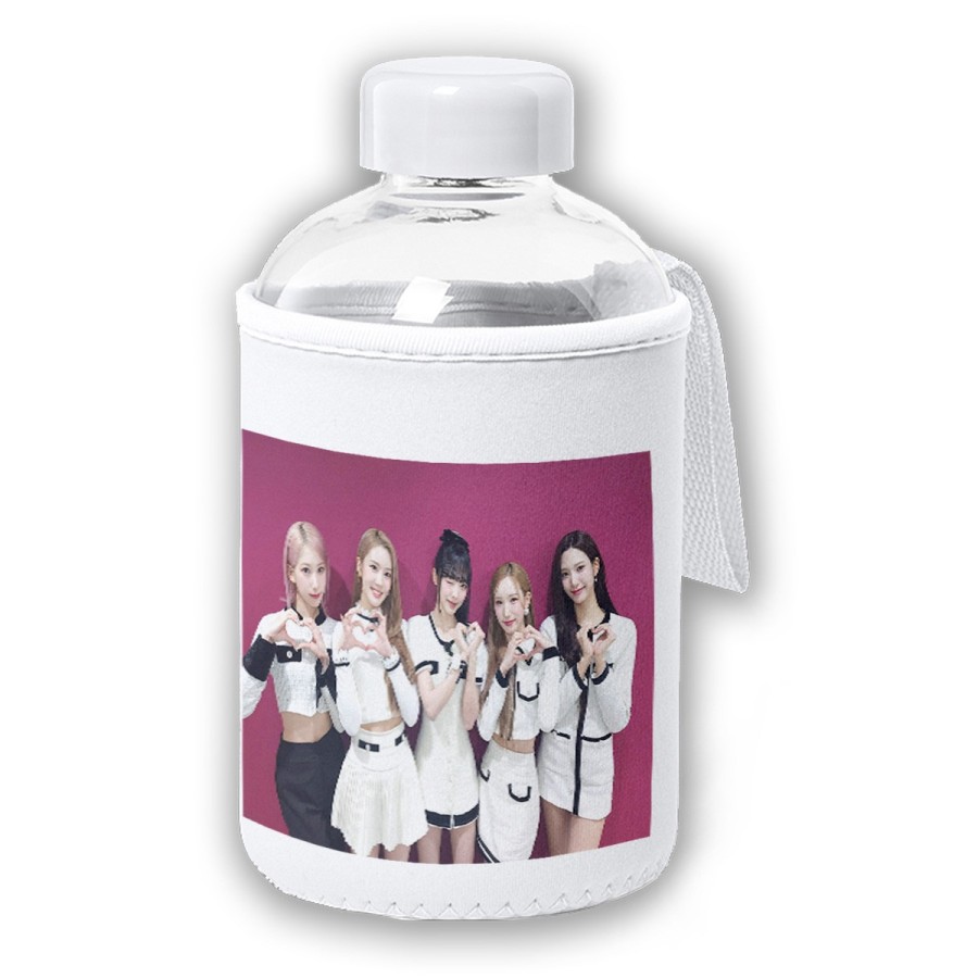 BIDON CRISTAL CON FUNDA SOFT SHELL cantantes kpop geenious ye young si on tapon seguridad botella