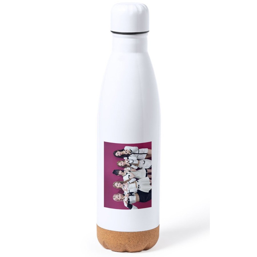 BIDON 750 ML ACERO INOXIDABLE ADORNO DE CORCHO cantantes kpop geenious ye young si on tapon botella