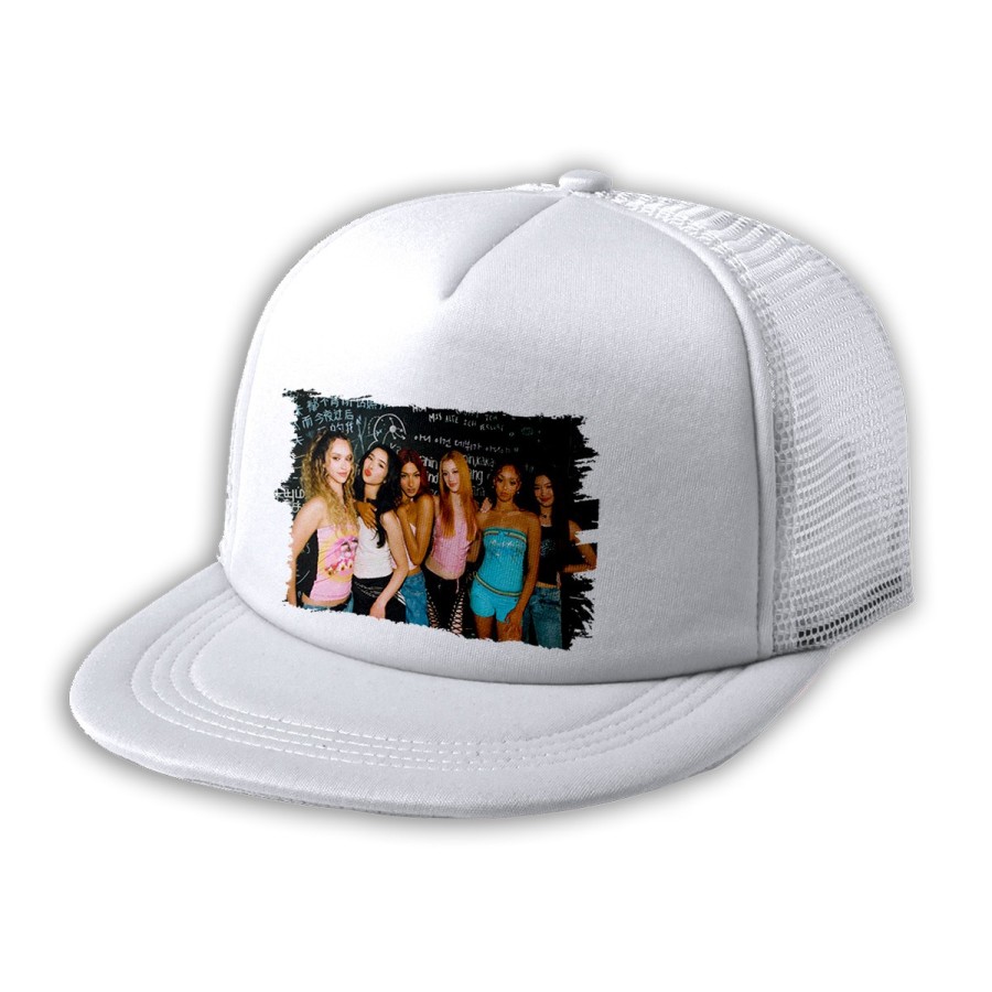 GORRA 5 PANELES REDECILLA TRASERA cantantes kpop KATSEYE stronger than the rain estilo rapero