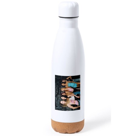 BIDON 750 ML ACERO INOXIDABLE ADORNO DE CORCHO cantantes kpop KATSEYE stronger than the rain tapon botella