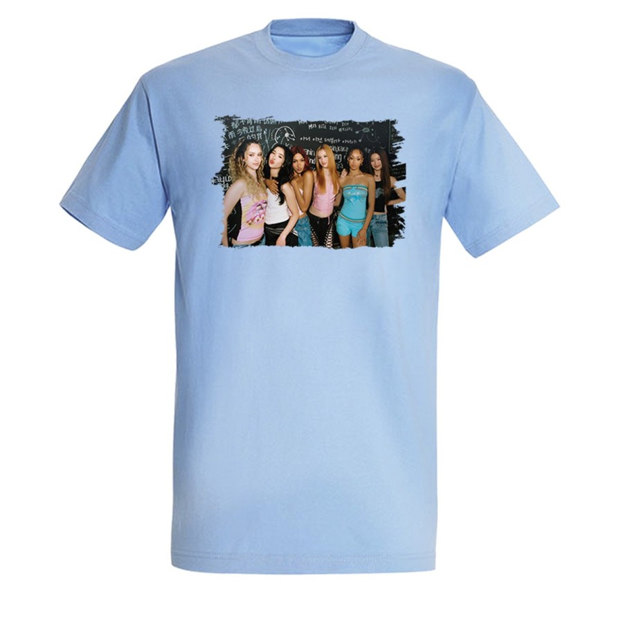 CAMISETA AZUL CIELO cantantes kpop KATSEYE stronger than the rain moda verano personalizada