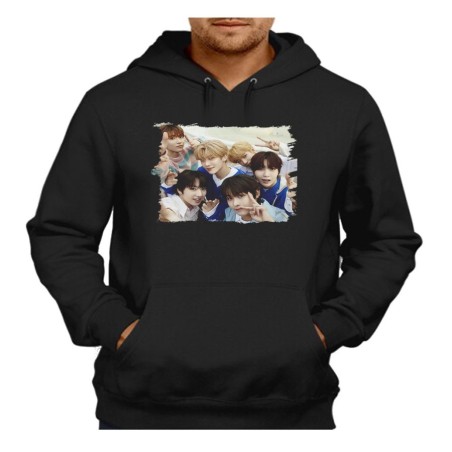 SUDADERA NEGRA CON CAPUCHA cantantes kpop ntc kick it favorite vampire adulto poliester algodón personalizada