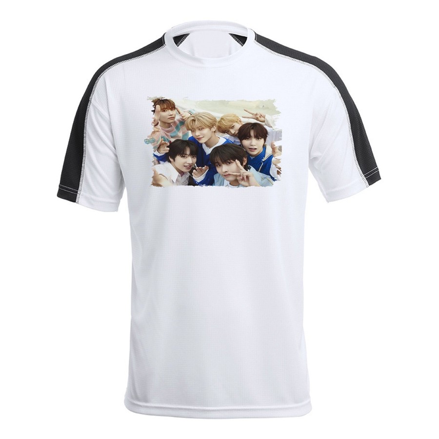 CAMISETA TÉCNICA FRANJA MANGAS NEGRA cantantes kpop ntc kick it favorite vampire personalizada