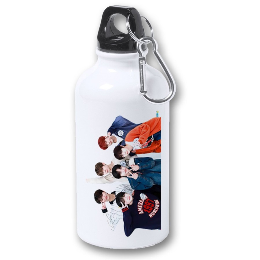 BIDON 400ML METALICO cantantes kpop ntc cherry bomb love on the floor para viaje y deporte