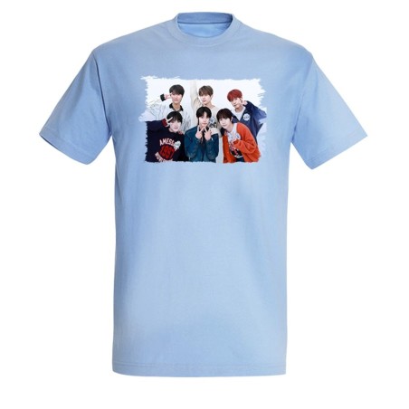 CAMISETA AZUL CIELO cantantes kpop ntc cherry bomb love on the floor moda verano personalizada