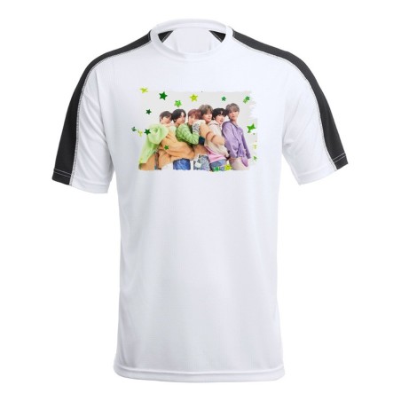 CAMISETA TÉCNICA FRANJA MANGAS NEGRA cantantes kpop ntc high way to haven personalizada