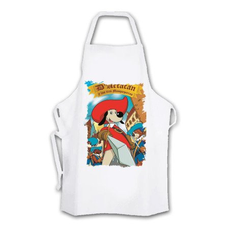 Delantal talla adulto Mosqueteros perros francia medieval dibujos cocina personalizado
