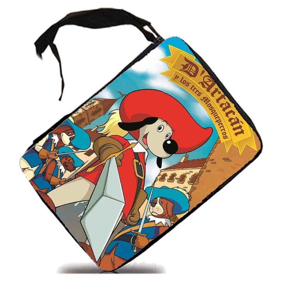 Estuche Mosqueteros perros francia medieval dibujos escolar case