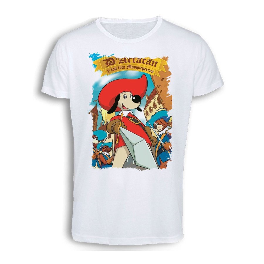 CAMISETA TACTO ALGODÓN Mosqueteros perros francia medieval dibujos cómoda personalizada