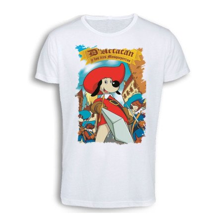CAMISETA TACTO ALGODÓN Mosqueteros perros francia medieval dibujos cómoda personalizada