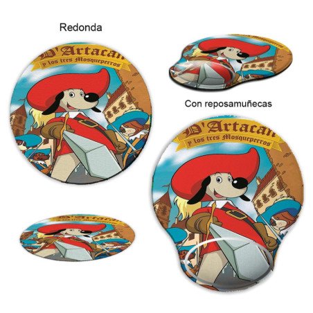 Alfombrilla Redonda Mosqueteros perros francia medieval dibujos pc raton