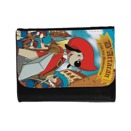 Billetera Billetero Mosqueteros perros francia medieval dibujos unisex negro monedero