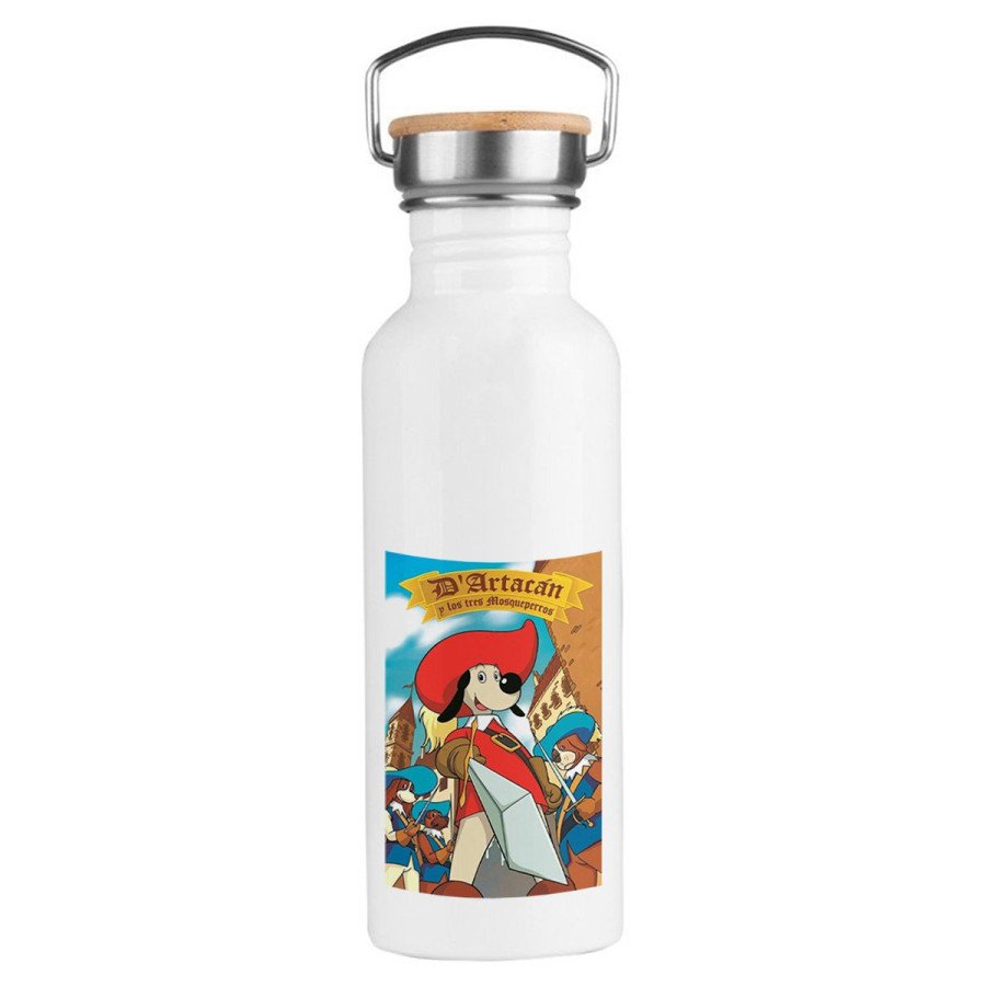Bidón 750 ml acero inoxidable estilo retro Mosqueteros perros francia medieval dibujos deporte deportivo botella