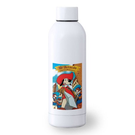 Bidón 500 ml acero inoxidable Mosqueteros perros francia medieval dibujos deporte deportivo botella senderismo