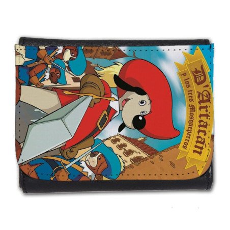 Billetera Billetero Mosqueteros perros francia medieval dibujos hombre caballero negro monedero