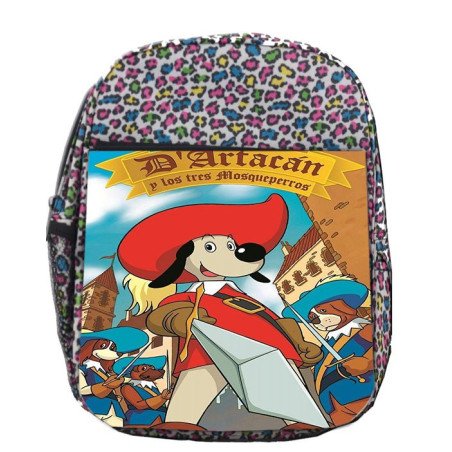 Mochila LUNARES ESTAMPADO Mosqueteros perros francia medieval dibujos escolar personalizado picnic excursión deporte