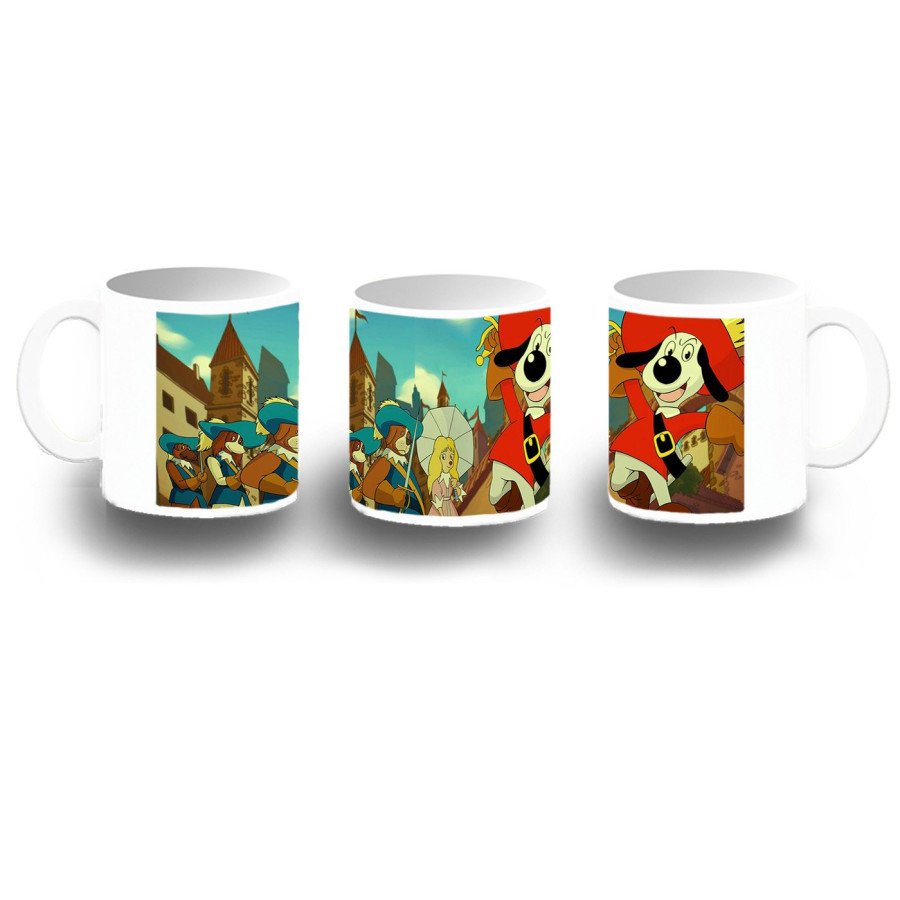Taza fotoluminiscente Dartañan mosqueteros espadachin dibujos julieta BRILLA OSCURIDAD
