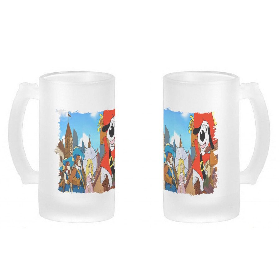 Jarra cerveza cristal Dartañan mosqueteros espadachin dibujos julieta esmerilada esmerilado 500ml