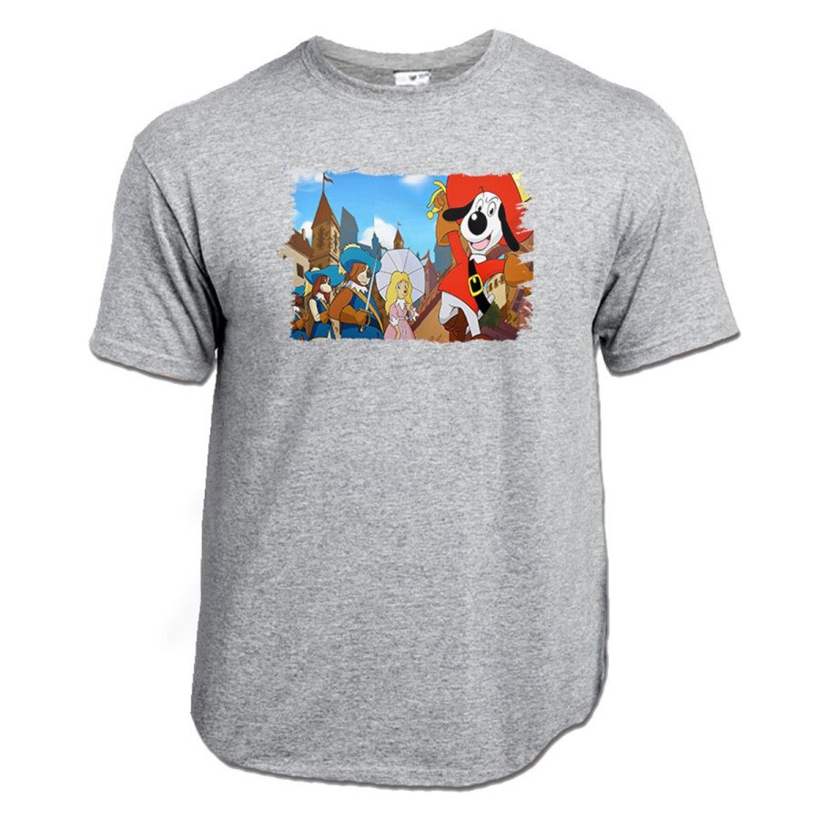 CAMISETA Gris mezcla Dartañan mosqueteros espadachin dibujos julieta moda verano personalizada