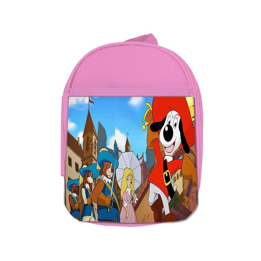 Mochila Rosa Dartañan mosqueteros espadachin dibujos julieta escolar personalizado picnic excursión deporte