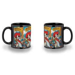 Taza color recuadro Mosqueteros perros francia medieval dibujos color mug jarra cerveza te infusión