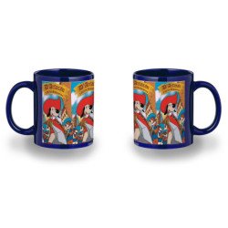 Taza color recuadro Mosqueteros perros francia medieval dibujos color mug jarra cerveza te infusión