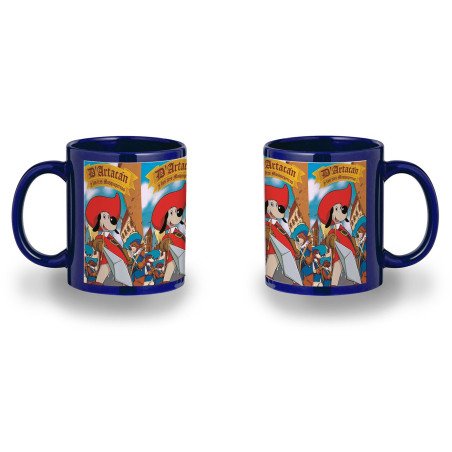 Taza color recuadro Mosqueteros perros francia medieval dibujos color mug jarra cerveza te infusión