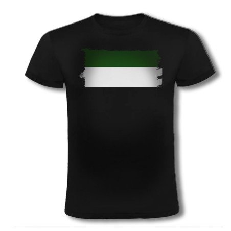 CAMISETA NEGRA bandera de extremadura españa comunidad autonoma moda verano personalizada