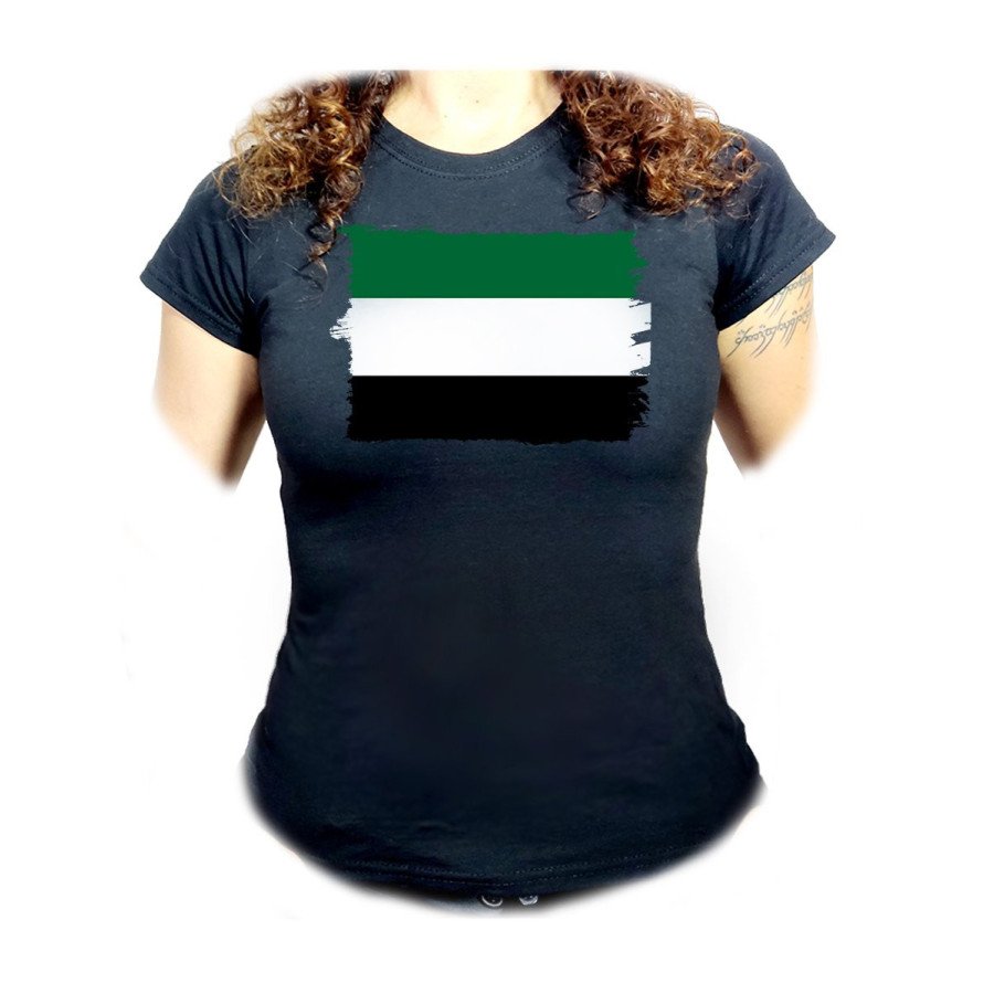 CAMISETA NEGRA MUJER bandera de extremadura españa comunidad autonoma oferta personalizada