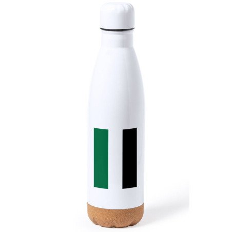 Bidón 750 ml acero inoxidable adorno de corcho bandera de extremadura españa comunidad autonoma tapon botella