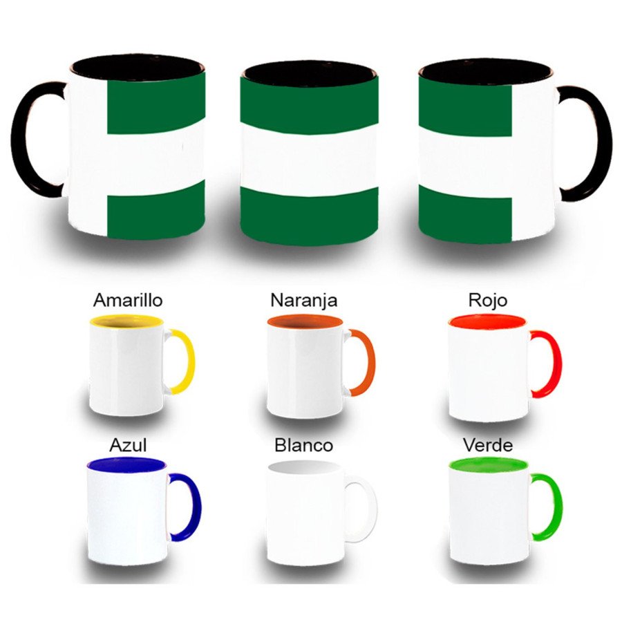 Taza colores bandera de andalucia españa comunidad autonoma color personalizada
