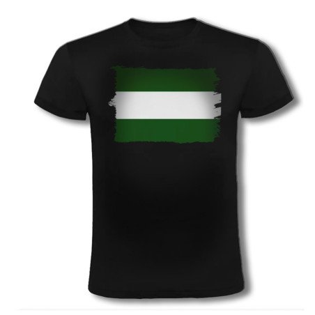 CAMISETA NEGRA bandera de andalucia españa comunidad autonoma moda verano personalizada